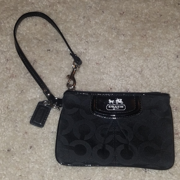 Coach Handbags - Coach Black Logo Wristlet